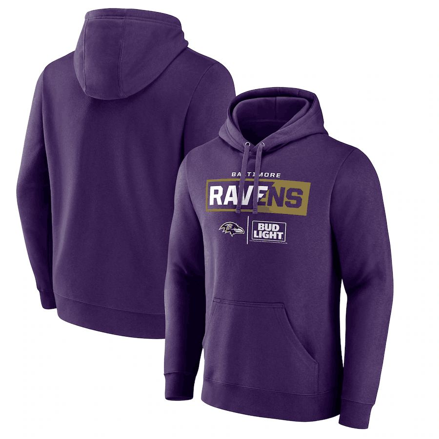 Men 2023 NFL Baltimore Ravens purple Sweatshirt style 1